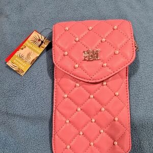 Badgley Mischka Pink Quilted Crossbody Bag